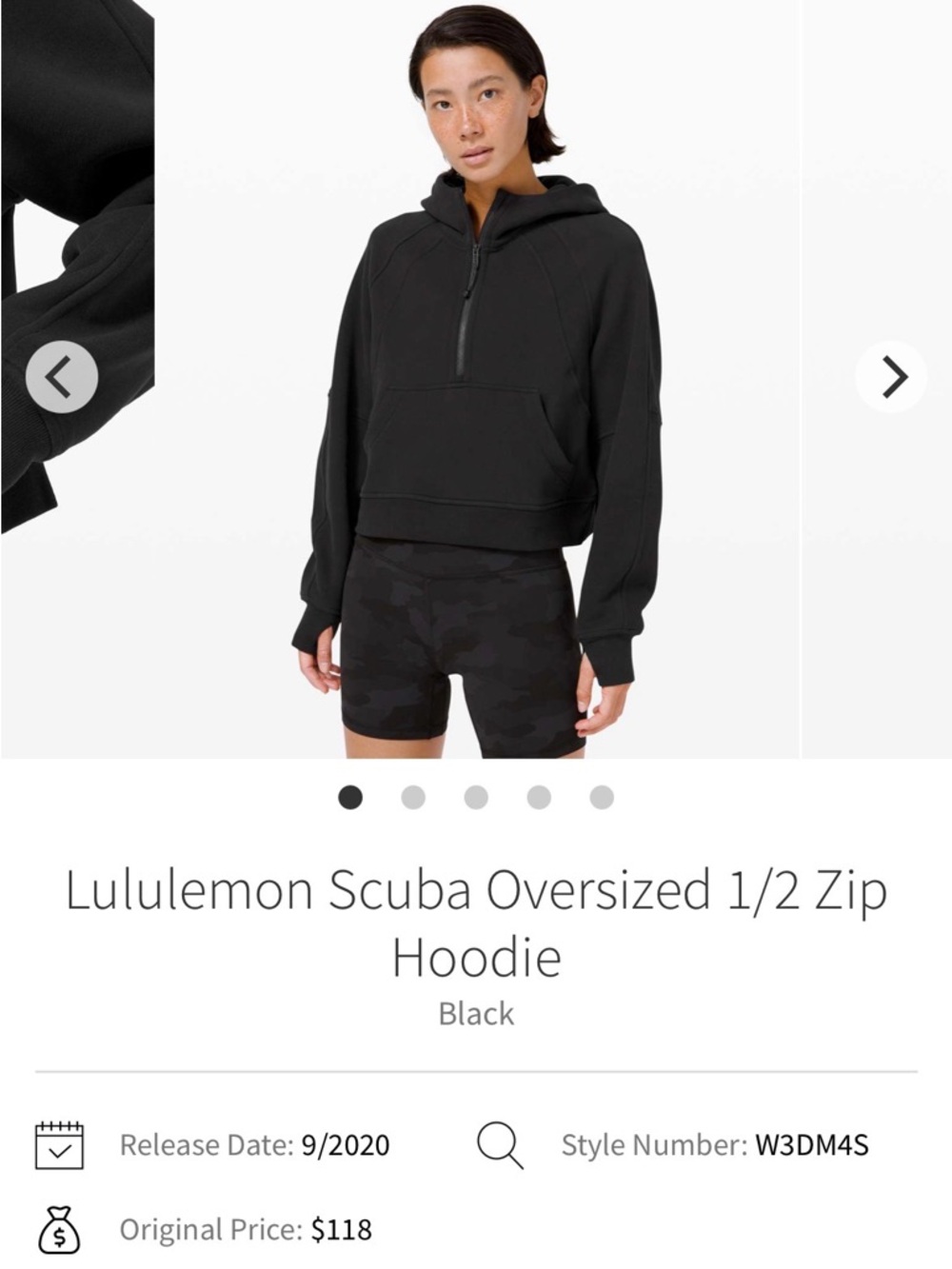Lululemon Scuba Oversized 1/2 Zip Hoodie - Black m/l